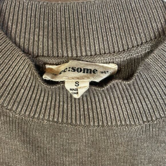 ee:some Ribbed Sleeveless Mock Turtleneck Sweater Women’s Size Small Tan - Picture 2 of 6